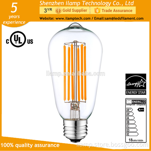 ilamptech ST64 E27 led pendant lighting dimmable led bulb Intertek lighting